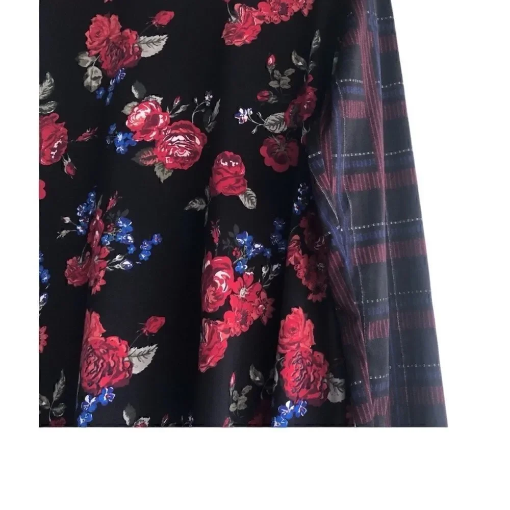 LULA ROE Black and Red Rose Plaid  Long Sleeves Stretchy Fabric Long Size: 2XL - Picture 4 of 7